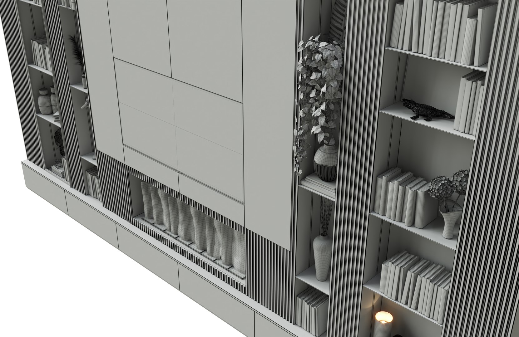 3D Tv Unit Wall Decor - TurboSquid 2228299