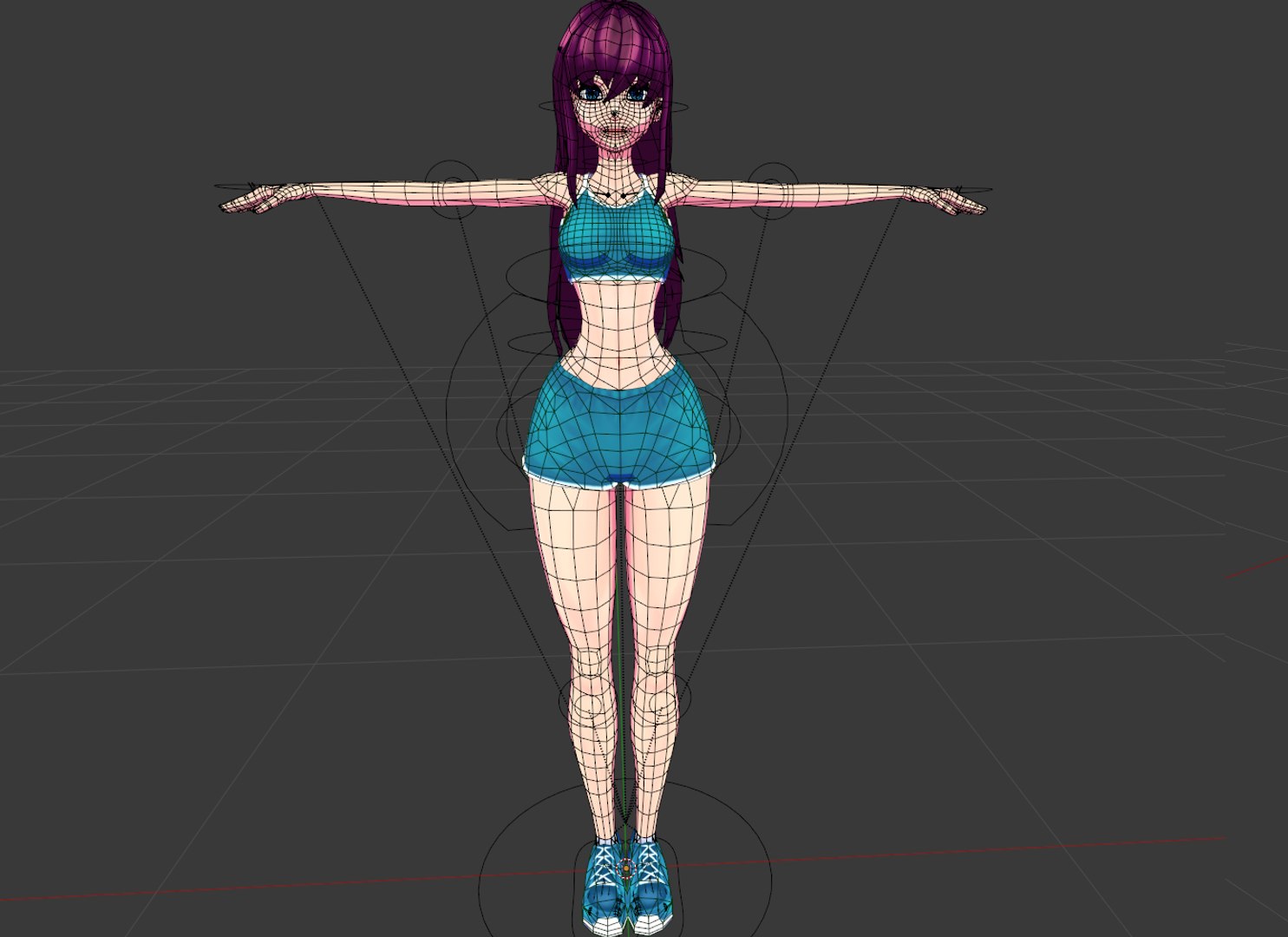 3d Anime Girl Turbosquid 1244679