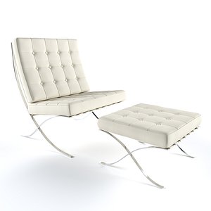 barcelona chair stool 3D model
