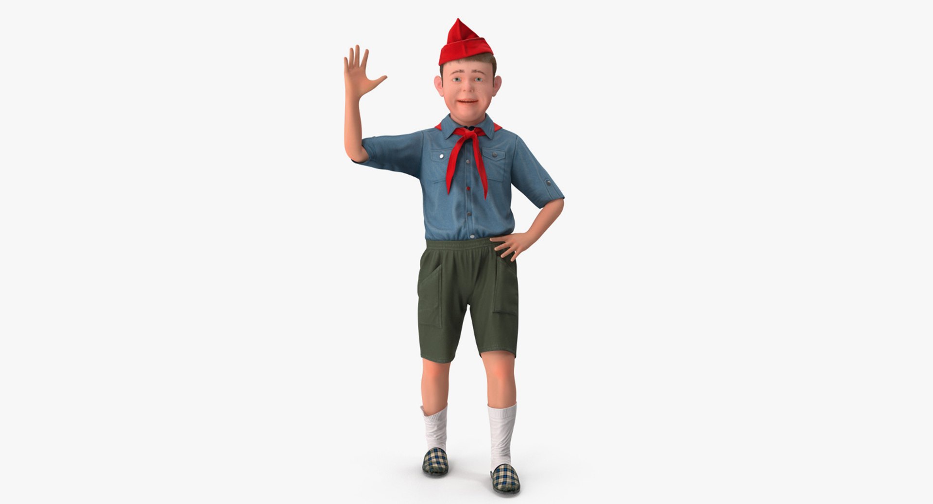 Realistic Boy Scout Rigged for Cinema 4D 3D Model 3D model preview
