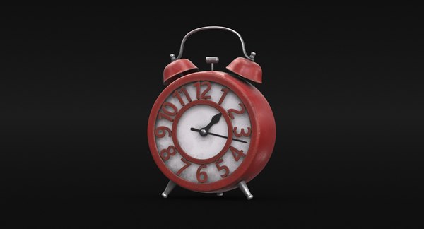 3D red alarm clock model - TurboSquid 1659270