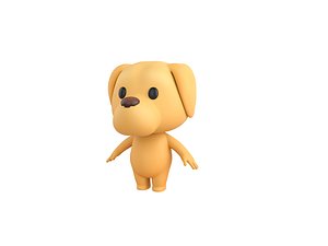 3D Character207 Golden Retriever Dog