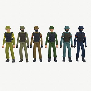 3D Ukraine Russia Troops model