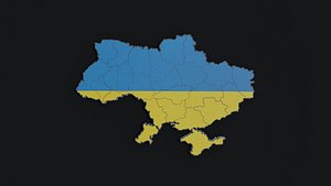 Political Map of Ukraine 3D