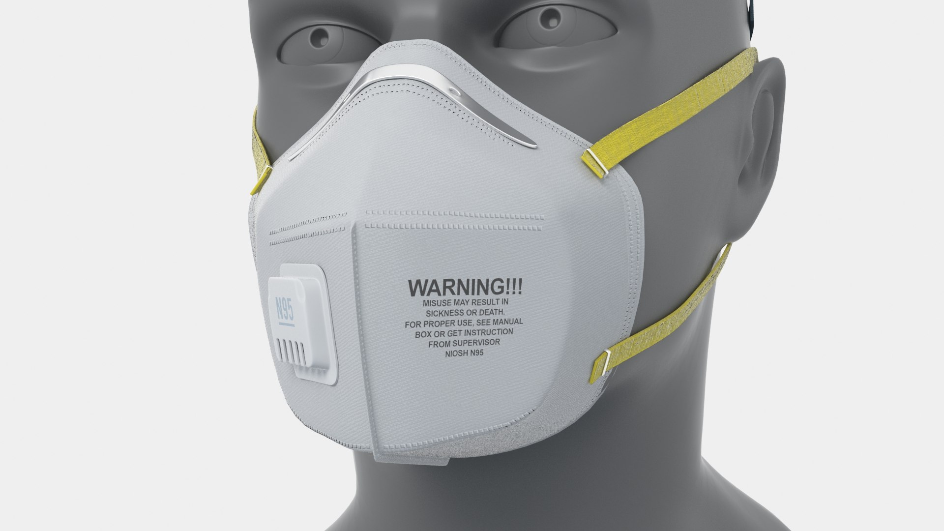 3D N95 Respirators Masks Face Model - TurboSquid 1563863