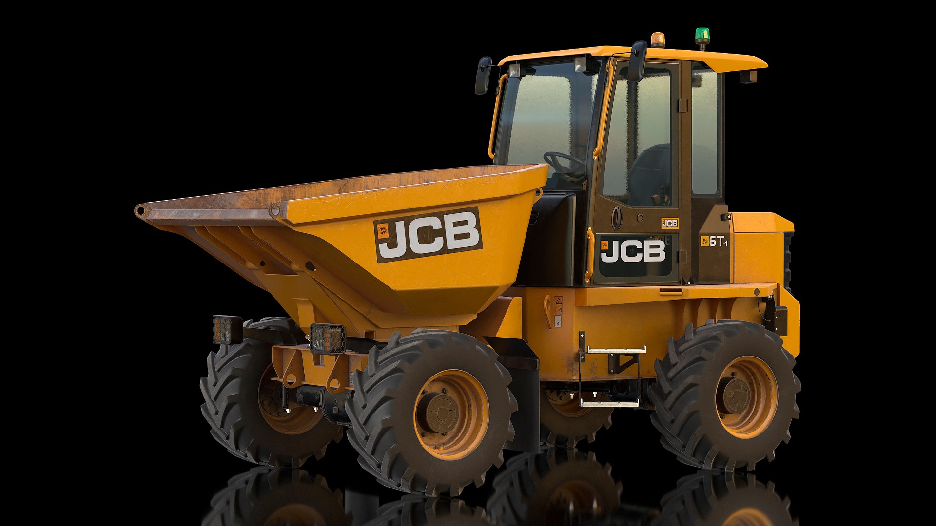 JCB 6T-1 Cabbed Site Dumper Dirty 3D model preview