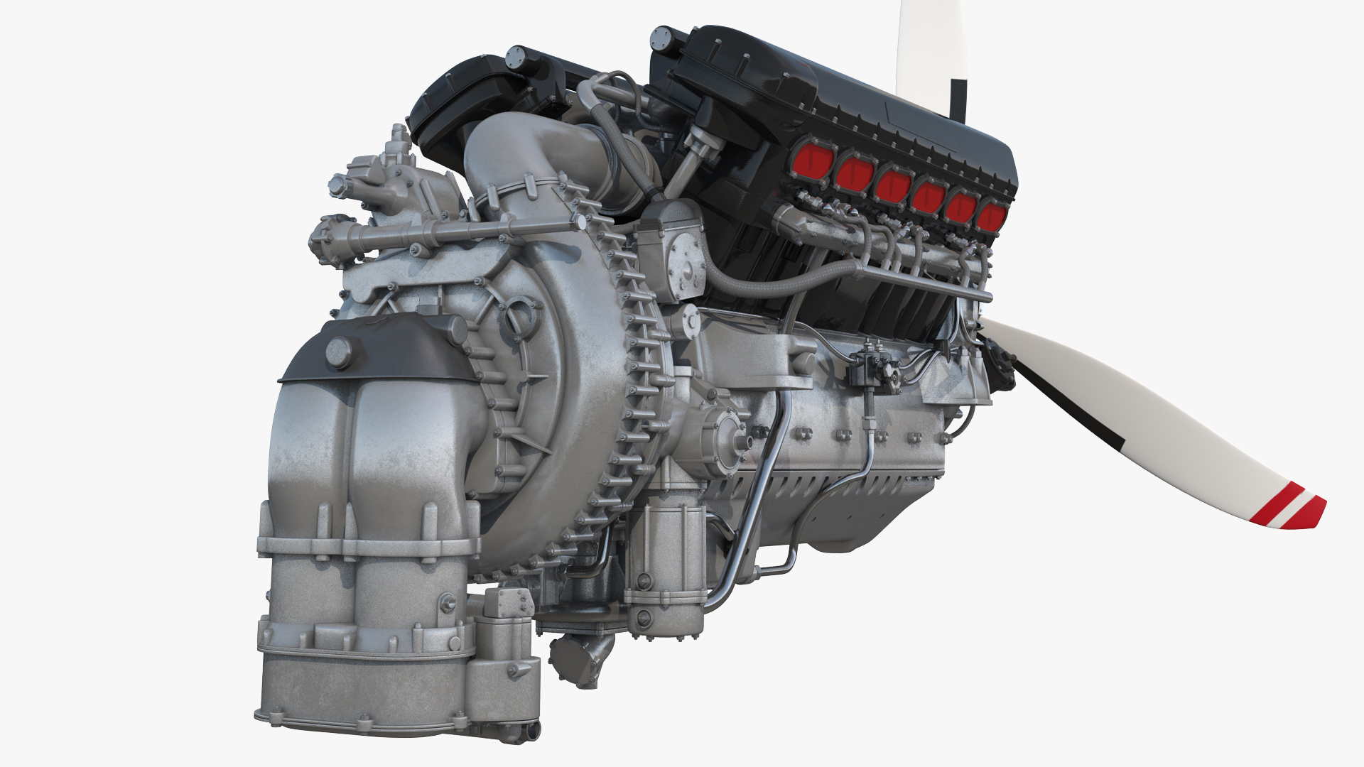 V12 piston aero engine 3D model - TurboSquid 1521266