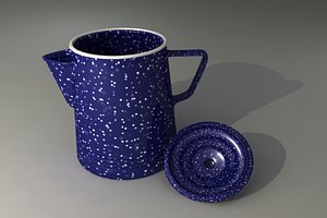 Blue Graniteware Coffee Pot