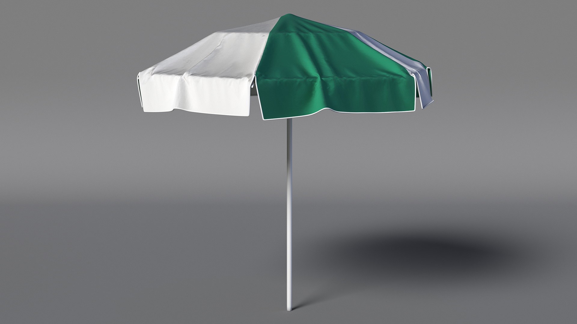 Green And White Patio Garden Umbrella 3D Model - TurboSquid 2136769