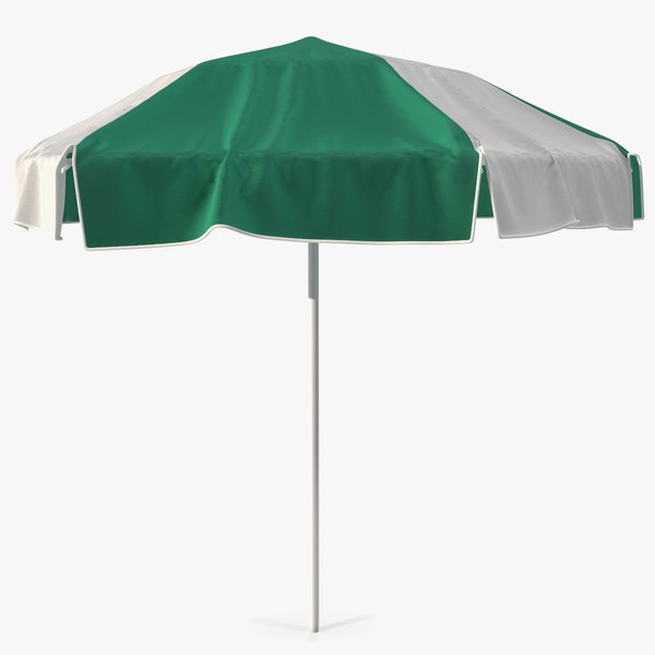 modelo 3d Sombrilla de jardín para patio verde y blanco - TurboSquid ...