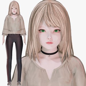 Casual clothes 0029 - Rig - Unreal - Unity - Blender - Animated - Realistic Female Character model