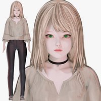 Casual clothes 0029 - Rig - Unreal - Unity - Blender - Animated - Realistic Female Character