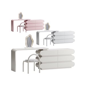 3D Modern Extendable Storage Vanity Table model