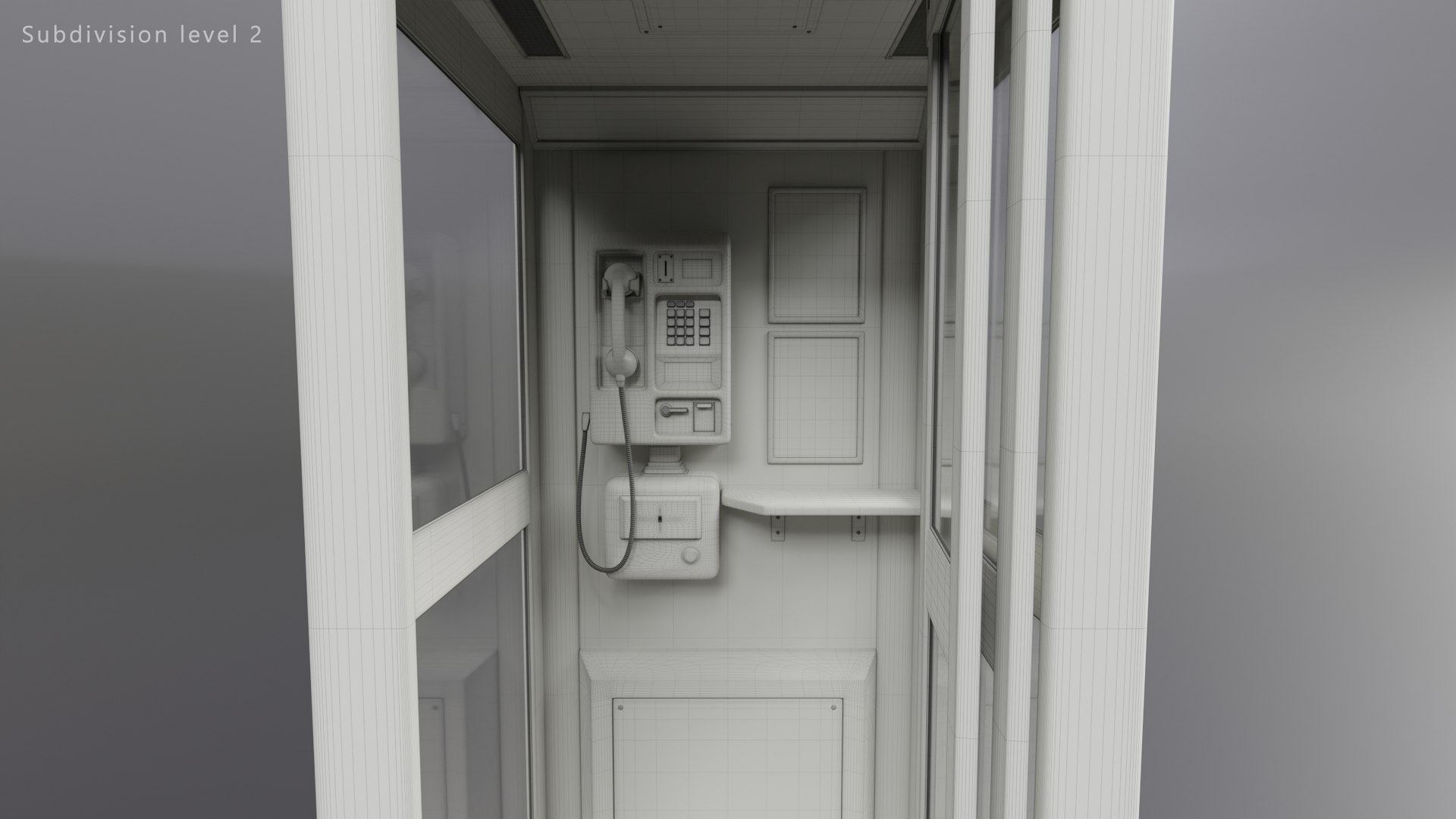 3D Phone booth model https://p.turbosquid.com/ts-thumb/mN/6tJDHq/mM/wireframes_lvl02_04/jpg/1694337965/1920x1080/fit_q87/9796cc6147e982980b257eb592f02816b05b669b/wireframes_lvl02_04.jpg