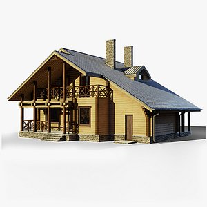 3D model gameready cottage 7