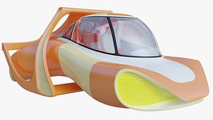 3D hover car interior model