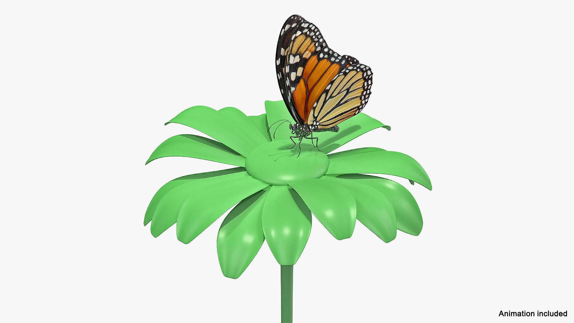3D Monarch Butterfly Collects Nectar - TurboSquid 1469273