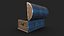 3D model Wooden Coffer - low poly