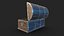 3D model Wooden Coffer - low poly
