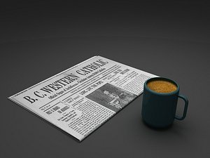 coffee newspaper 3D model