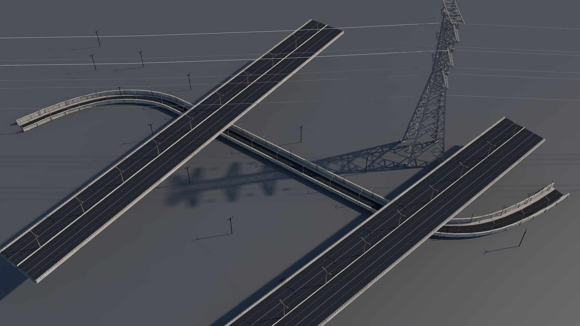3D Model Highways Freeway Infrastructure - TurboSquid 1562787