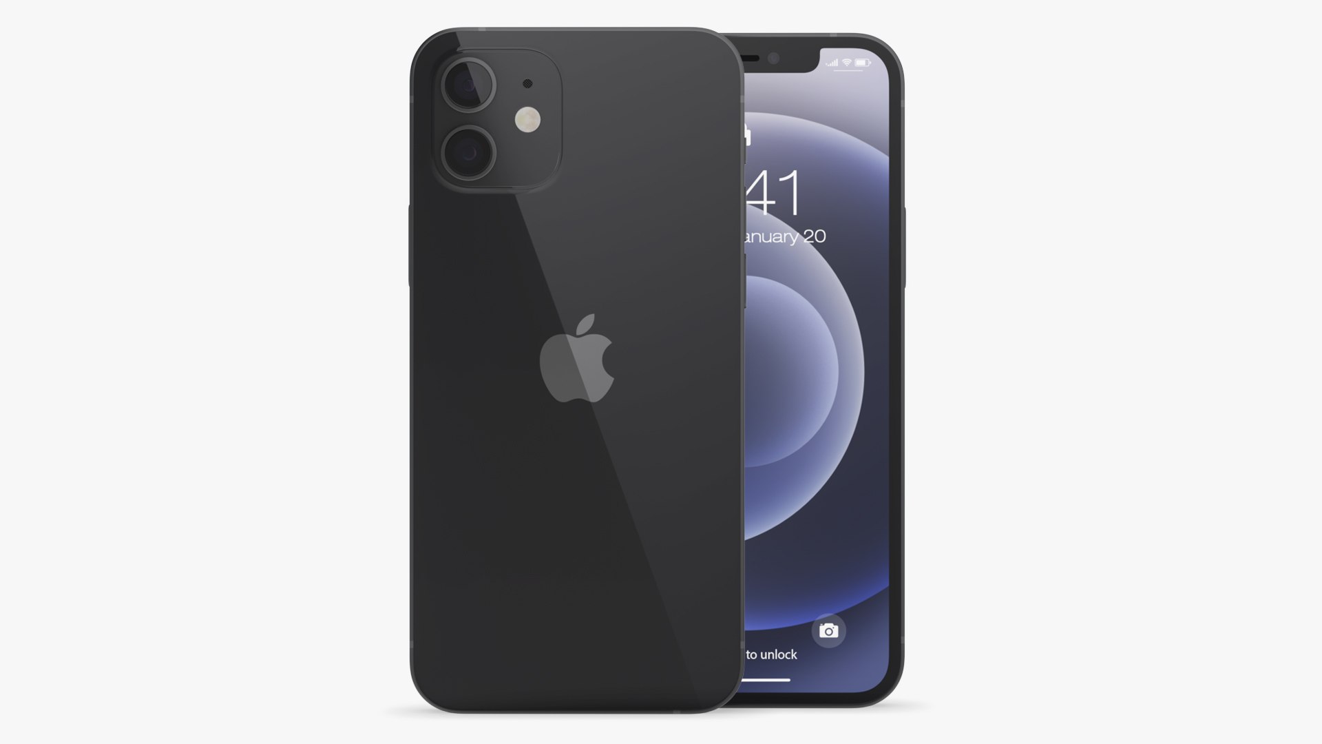 Apple iPhone 12 Black 3D model preview