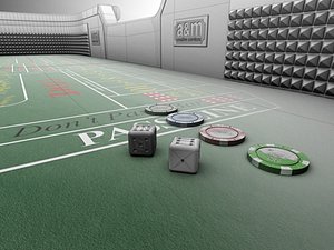craps table with dices and chips