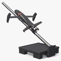 UAV Interceptor with Launch Rail Game Ready