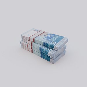 20 Hong Kong dollar HKD Currency 3D model