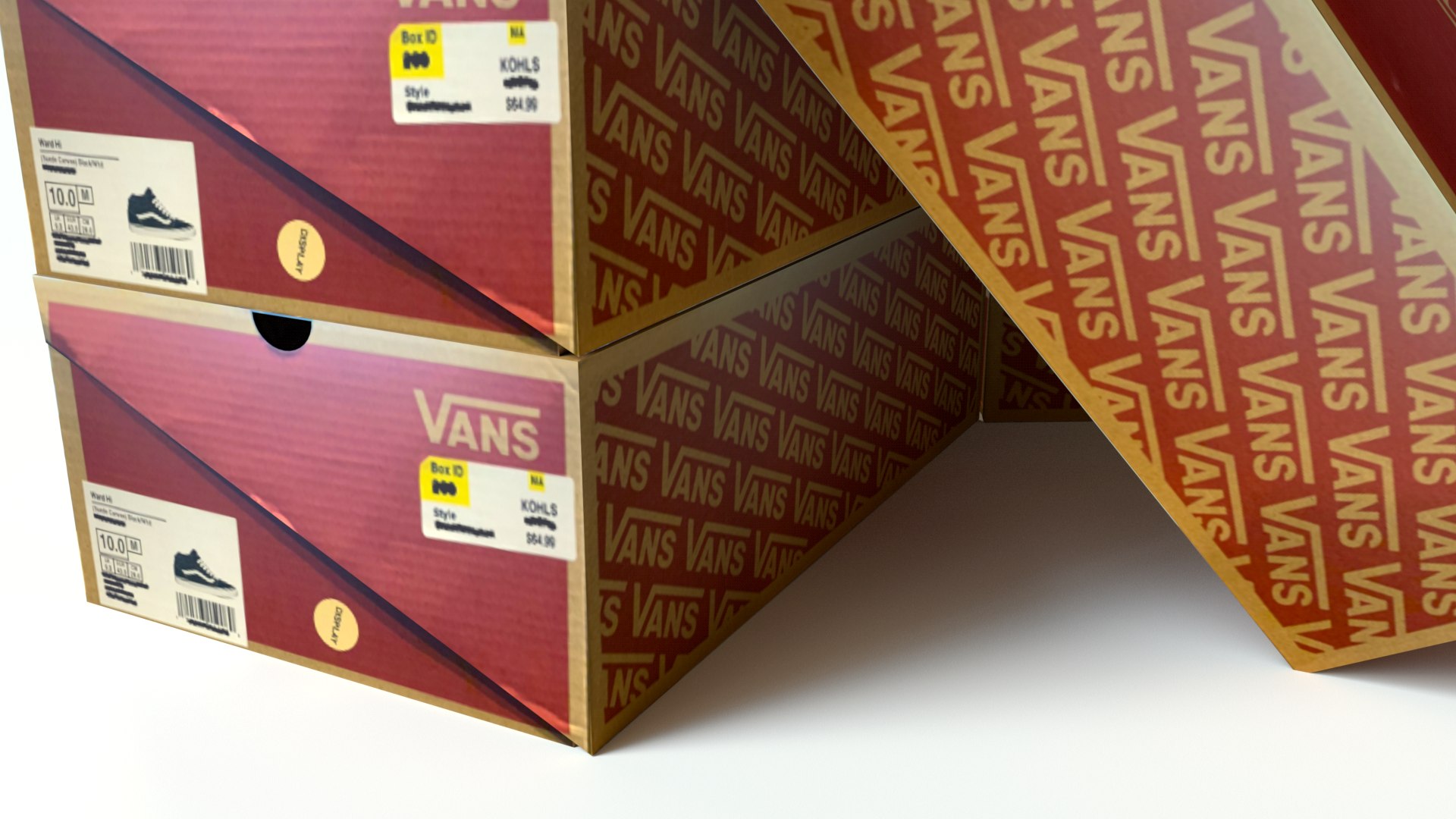 Shoe Boxes Stacked - Vans - With Full Texture - 3D Asset 3D Model ...