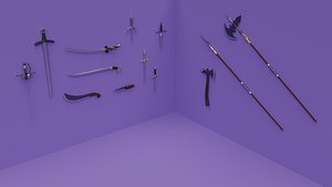 medieval weapons pack 3D model