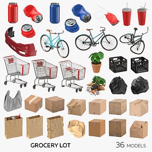 3D Grocery Lot - 36 models