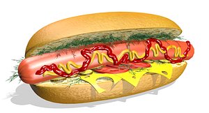 hot dog 3d max