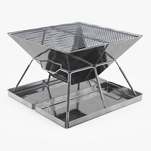 Portable Stainless Steel BBQ Grill 3D model