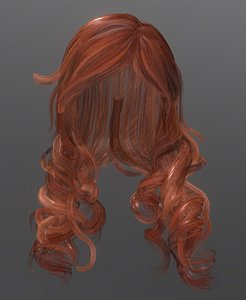 3D model female hairstyle hair