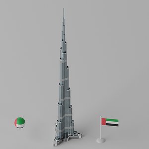 3D model Burj Khalifa Dubai Tower 1