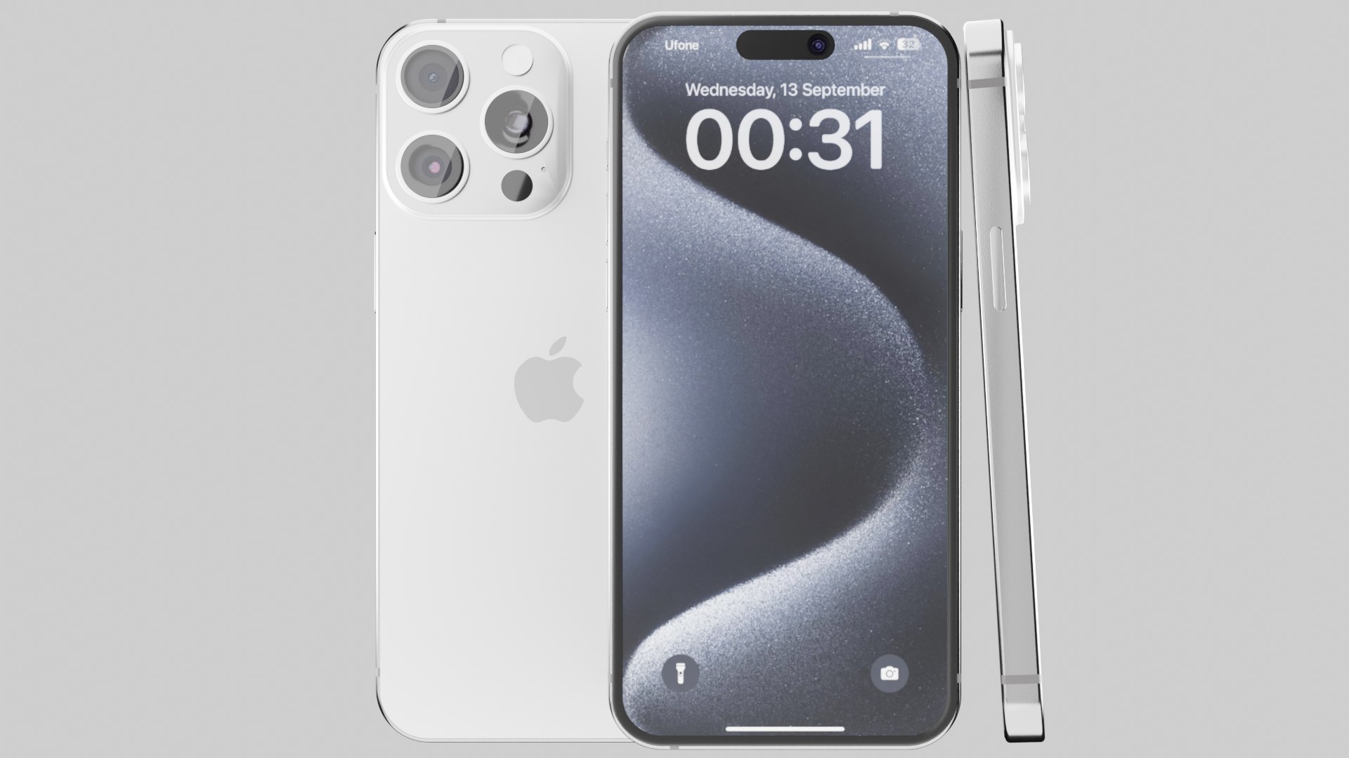Apple iPhone 15 Pro Max ホワイトチタン3Dモデル - TurboSquid