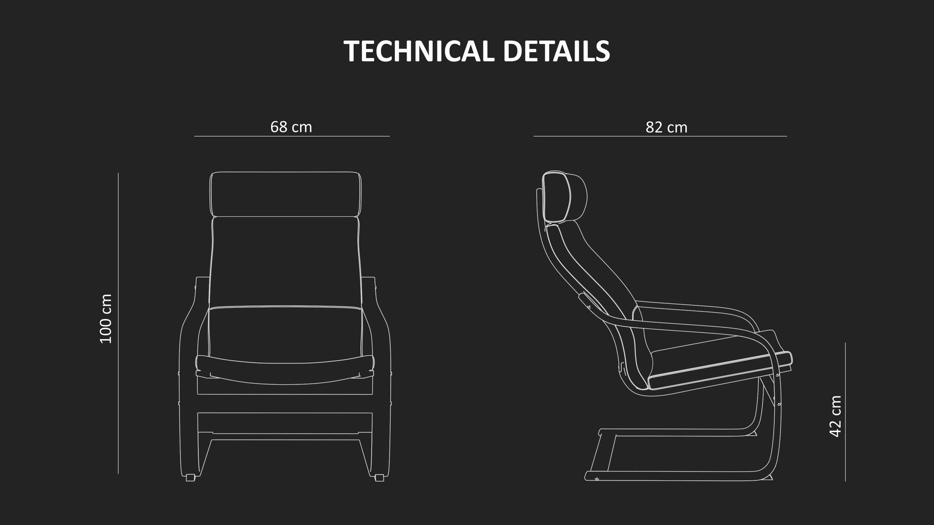 Poang discount chair dimensions