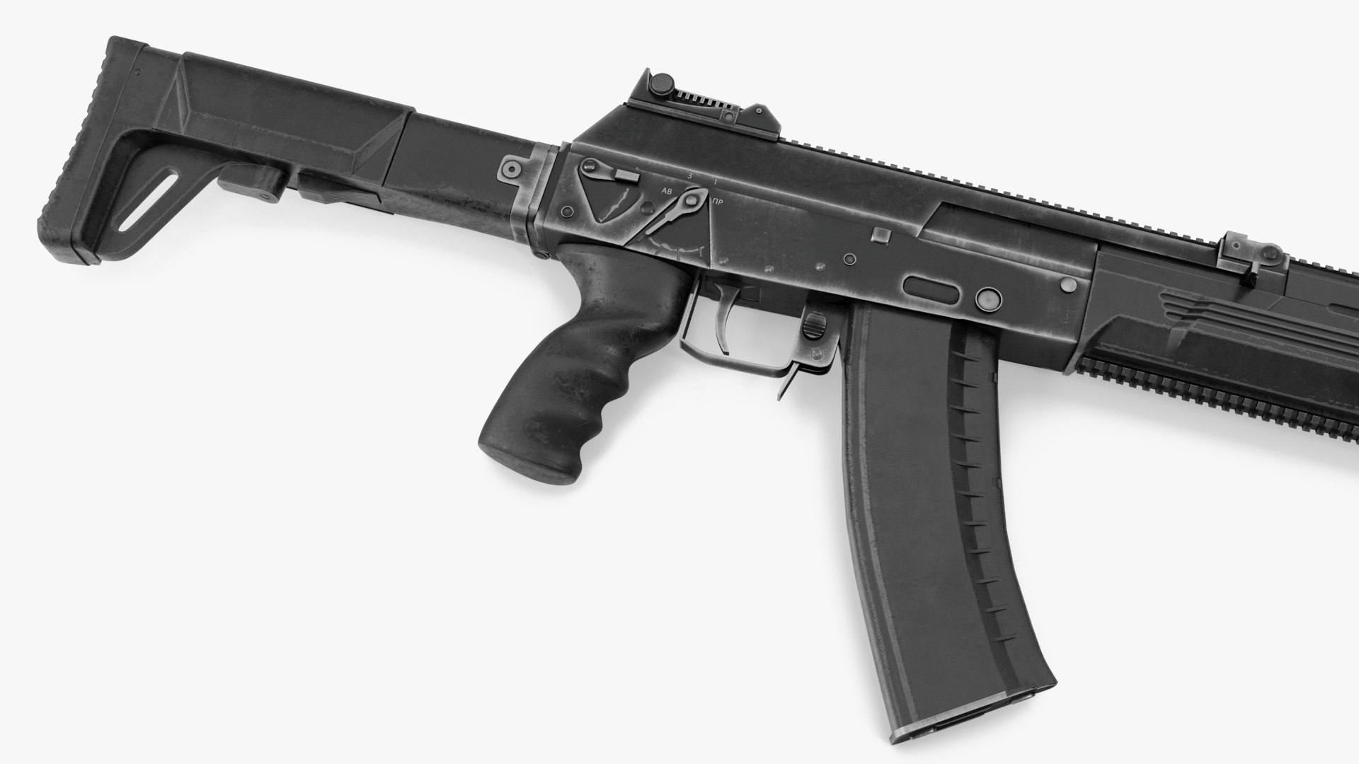 3D Model Russian Assault Rifle AK-12 2011 With Silencer Old ...