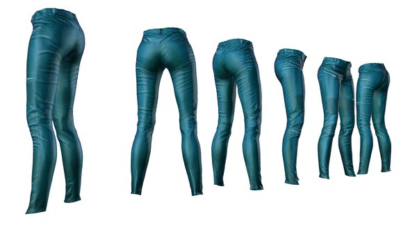 3d model female pants leather