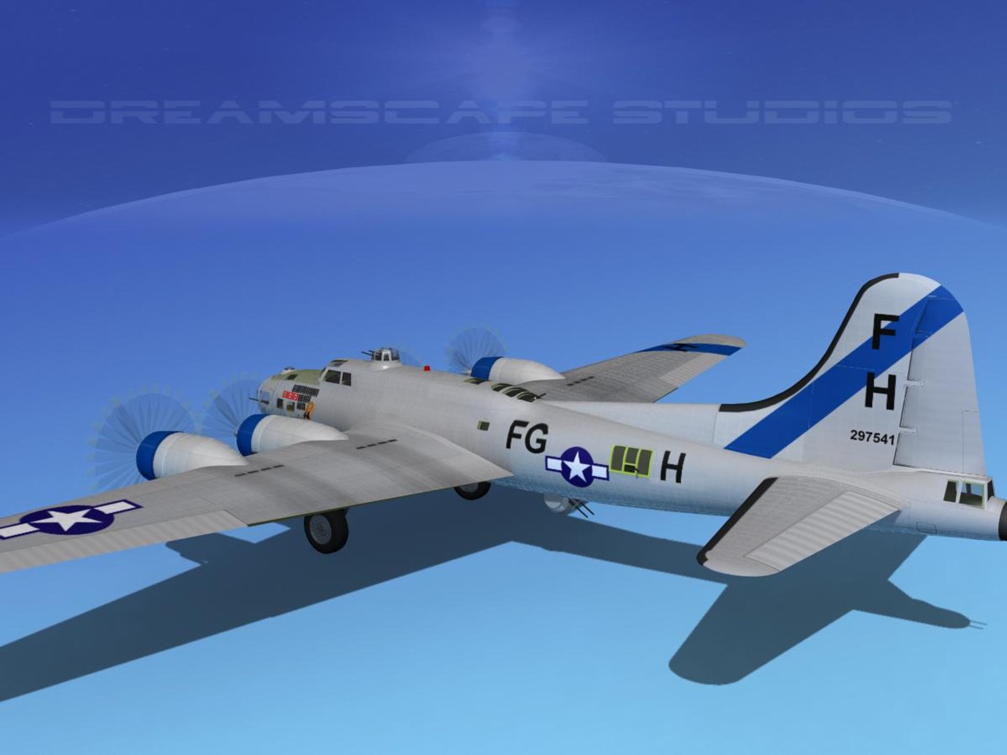 B-17 Hp Boeing Flying Fortress 3d Model