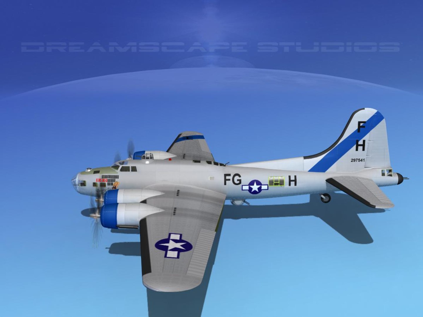 B-17 Hp Boeing Flying Fortress 3d Model