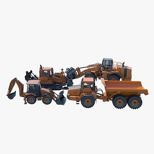4 Mining Vehicles Set