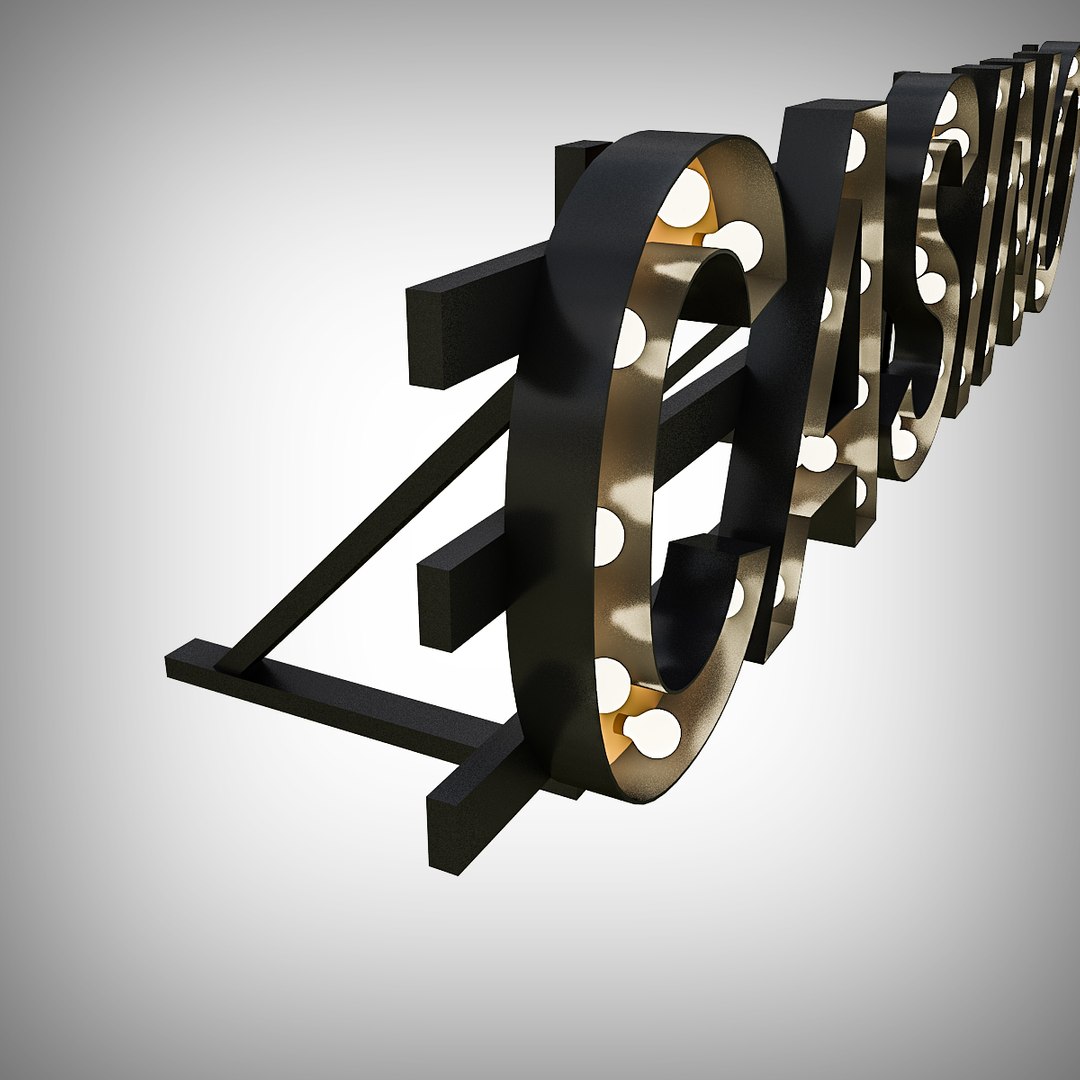 3D bulb sign - TurboSquid 1439649