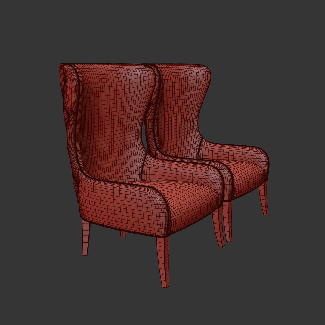 Vangorder Wide Wingback Chair 3D Model TurboSquid 1814266