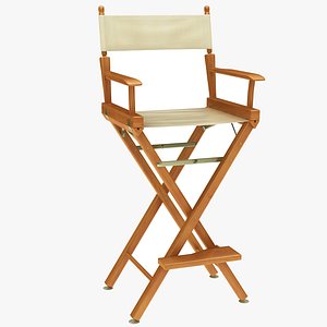 3D Tall Director Chair Cream