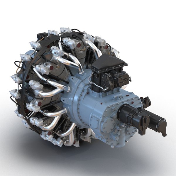 radial engine pratt whitney 3d max