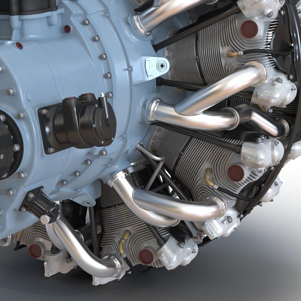 radial engine pratt whitney 3d max