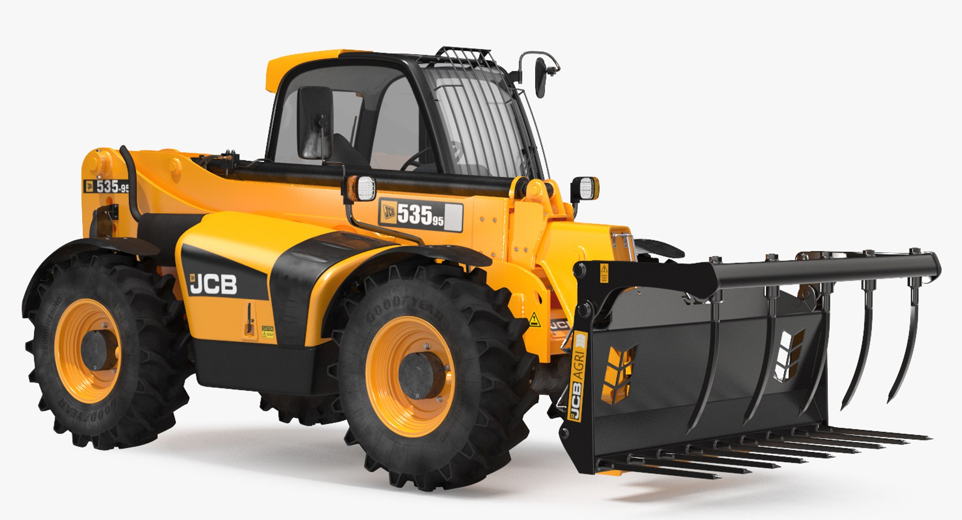 Hydraulic Telehandler Forklift JCB 535 3D Model 3D model preview