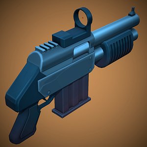 stylized weapon pump shotgun 3D model